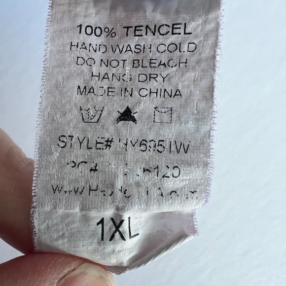 Button Front Side Smocked Denim Tencel Dress Size 1XL - Picture 4 of 4